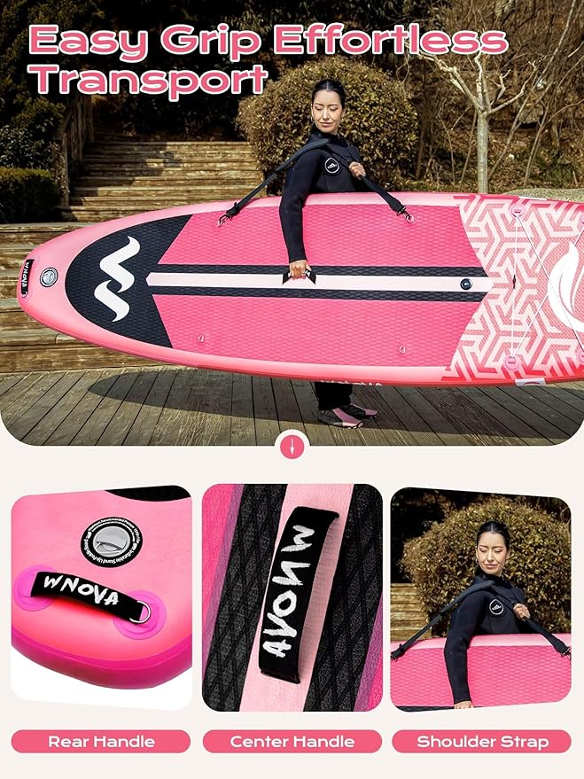 Extra Wide Inflatable Paddle Board, 11' x 34" x 6" Stand Up Paddle Board for Adults, SUP Accessories with Camera Mount, 2+1 Family for Lake, Ocean, Sea