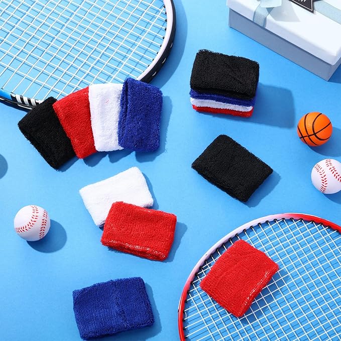 Lounsweer 72 Pcs Bulk Sports Wristbands - Sweatbands for Kids, Gifts, Party Favors, Athletics, and Fans
