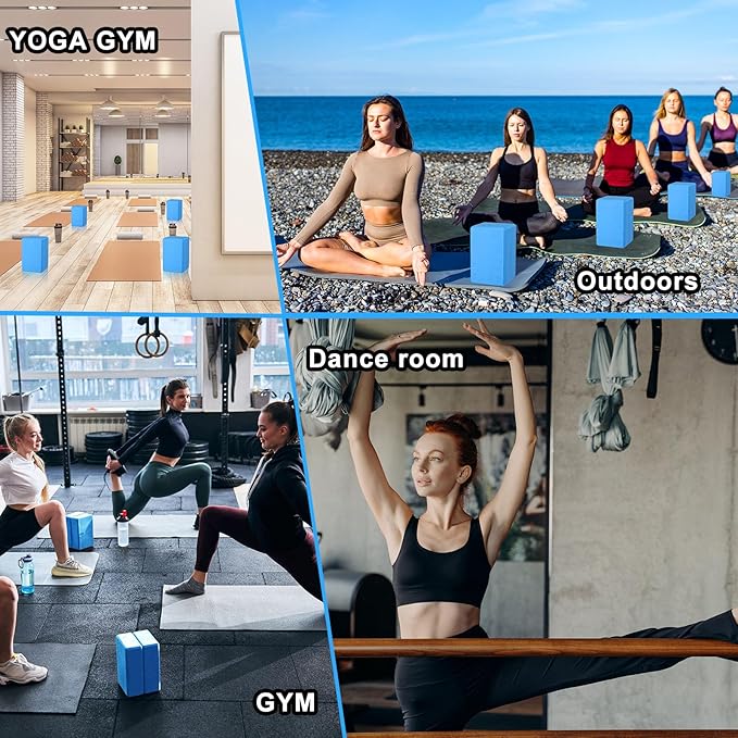 20 Pcs Yoga Blocks 9''x6''x3'' High Density EVA Foam Bricks Yoga Foam Exercise Blocks Improve Strength Balance and Flexibility, Light Weight and Non-Slip Surface for Pilates Meditation