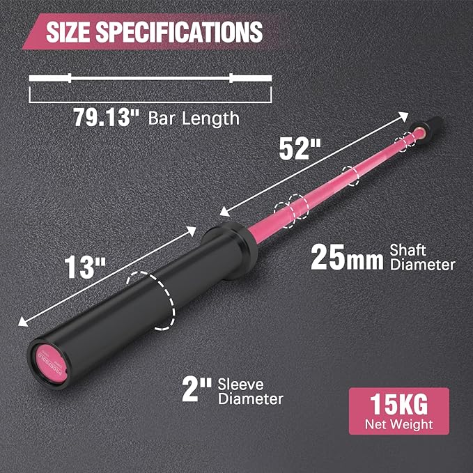 PROOFGOLD 6.6ft/7ft Olympic Barbell Bar 35Lb(15kg)/45LB(20kg) Barbell,Bench Press Bar for Squats and Deadlifts,Olympic Weight Bar for Home Gym,Womens Mens barbell(2inch),500LB/700LB/1000LB