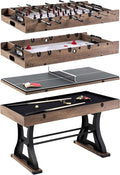 Barrington Combo Game Table – Foosball, Air Hockey, Table Tennis & More – Multi Game Table for Home or Game Room