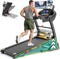 Running Treadmill for Home 400lbs Capacity, 5.1HP Folding Treadmill with 15% Auto Incline, Exercise Machine with Handle, App Scene Simulation, 18" Wide Deck, 0.6-10MPH, Included