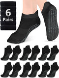 AURUZA Grip Socks for Women Men Pilates Grip Socks Non Slip Yoga Sock with Grips for Barre Barefoot Hospital Grippy Sock