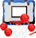 Indoor Mini Basketball Hoop Set, Upgrade Wall Mount Basketball Hoop for Wall Yard Outdoor, Over Door Room Hoops Game with 4 Balls Shatter Resistant Backboard -Complete Accessories Included