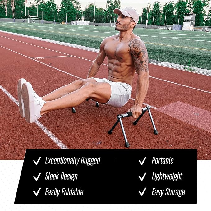 Push Up Bar – Folding Dip Bar for Home Workout, Lightweight & Portable Strength Training Equipment for Men & Women, Indoor & Outdoor Use (Hawk)
