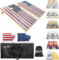 Cornhole Board Set 4FTx2FT Solid Wood Regulation Size Cornhole Set Includes 8 Cornhole Bags for Adults