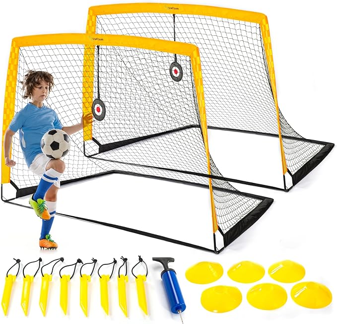 Premium Backyard Soccer Goal Set – Includes Portable Pop-Up Goals, Heavy-Duty Nets, Training Balls, and Full Equipment for Kids and Toddlers – Ideal for Outdoor Play & Skill Development