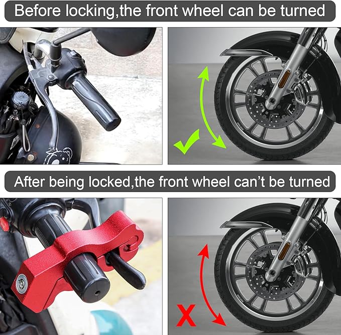 Windance Motorcycle Handlebar Lock Anti Theft Heavy Duty Brake Lever Parking Security Lock for Mopeds Motorbike Bike ATV (Black)