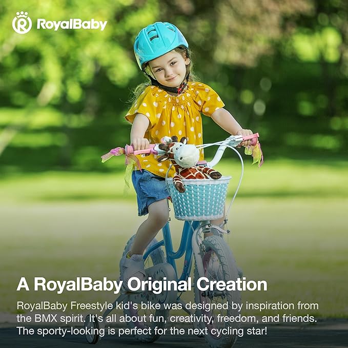 RoyalBaby Girls Bike EZ Bike Stargirl Training Free Balance to Pedal Easy Learning Bicycle, 12-20 Inch for Toddlers & Big Kids.
