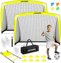 Kids Soccer Goals for Backyard Set, Portable Toddler Soccer Goal 2 of 4x3 ft, 6x4 ft, 7x5 ft, Soccer Training Equipment, Pop Up Soccer Net Kit with Size 4 Soccer Ball, Youth Games, Outdoor Sports Play
