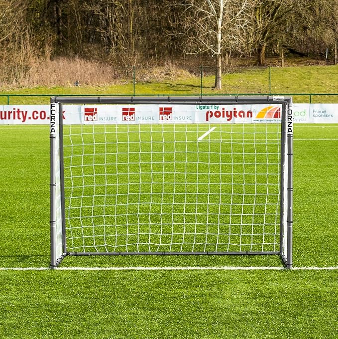 FORZA Steel42 Soccer Goals | Ultra Tough Steel Goal [6 Sizes] | Regulation Size, Weather-Resistant, Portable with Ground Stakes & Optional Rebound Kit