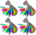Honoson 100 Pcs Rainbow Jump Rope Bulk Gift for Kids 7.8ft Nylon Stripe Ropes with Handle Adjustable Colorful Party Favor Christmas Item Gift Outdoor Exercise Fitness (Multicolor)