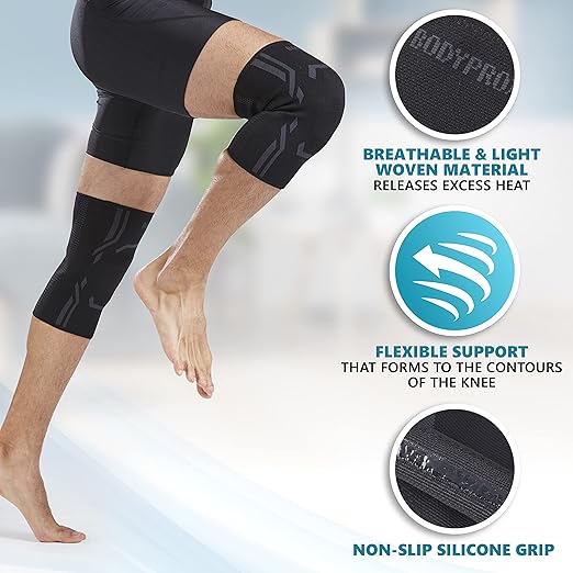Knee Compression Sleeve for Men and Women (2 Pack), Knee Support Brace for Running and Work out (X-Large)…