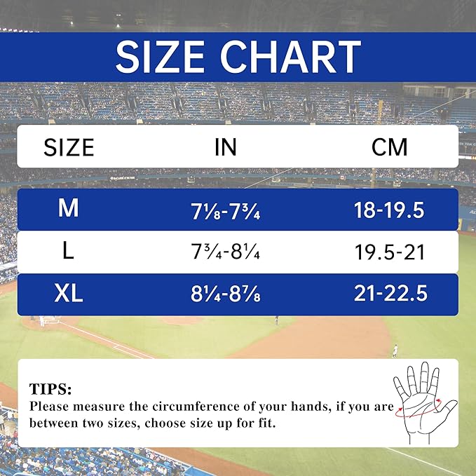 HANDLANDY Baseball Batting Gloves for Adult Youth, Grip Breathable Softball Batting Gloves Fit Men Kids Boys Girls