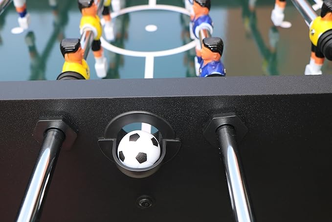 54.5" Foosball Table, Heavy Duty Indoor Soccer Game Set with 4 Balls, Steel Rods & Weighted Players for Game Rooms, Man Caves, Offices & Family Entertainment