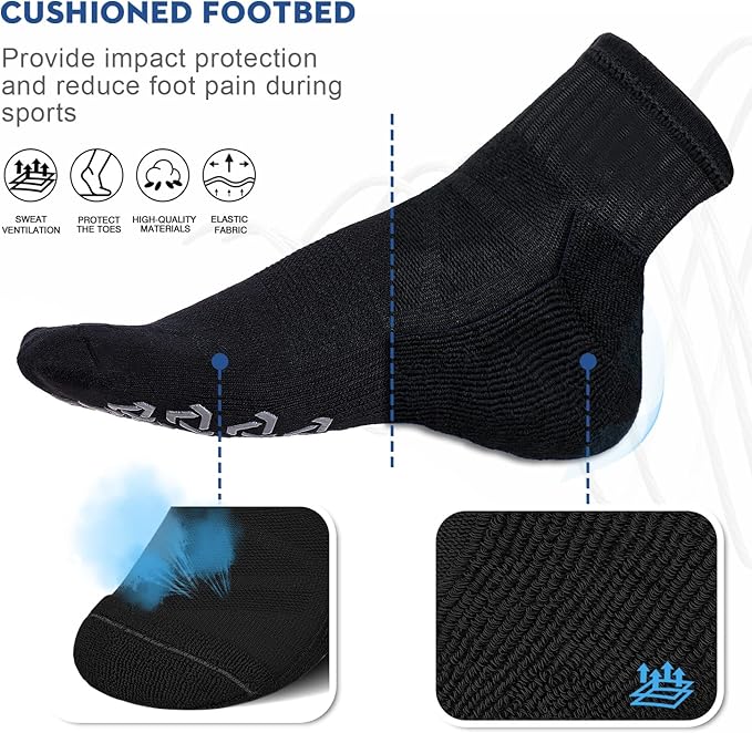 Ozaiic Non Slip Socks Grip for Yoga Home Workout Pure Barre, Pilates, Hospital, Ideal Cushion Socks for Men and Women