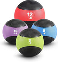 RitFit Weighted Medicine Ball - Non-Slip Rubber Shell & Dual Texture Grip - Workout Exercise Ball for Core Strength, Balance Training, Coordination Fitness - Multiple Weights & Colors