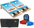 Tailgating Pros Cornhole Board Set w/Bean Bags and Carrying Case - 4'x2' Corn Hole Toss - Tournament and Lightweight Options - Optional LED Lights