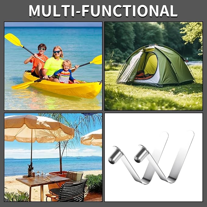 10 Pack Paddle Spring Snap Clips, Steel Push Button Clips for Kayak Paddles & Kayak Tent Pole Clip for Kayak Paddles, Camping Tents, Poles Snap-Locks for Tent Pole and Tube Pin Repair ﻿