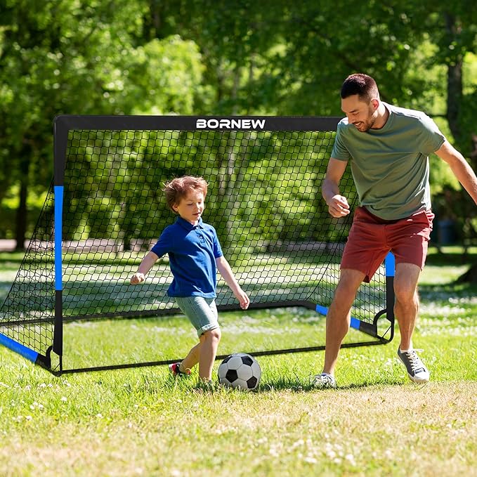 Kids Soccer Goal for Backyard Set - 2 Set of 7X5 / 6X4 ft Toddler Soccer Nets Training Equipment, Soccer Ball, Pop Up Portable Soccer Set for Kids and Youth Games and Training Goals Ages 3-16 Gift