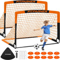 Kids Soccer Goals for Backyard Set - 2 Pack of Portable Pop Up Soccer Nets with Ball,Cones,Complete Training Equipment Kit for Toddler,Youth,Kids Age 3-14,Outdoor Sports Game