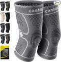 CAMBIVO 2 Pack Knee Brace, Knee Compression Sleeve for Men and Women, Knee Support for Running, Workout, Gym, Hiking, Sports (Cool Gray,Medium)