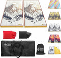 Cornhole Board Set 4FTx2FT Solid Wood Regulation Size Cornhole Set Includes 8 Cornhole Bags for Adults