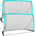 2 of 5×3 6x4 9x5 FT Portable Kids Soccer Goals Set, Foldable Soccer Practice Nets for Backyard with Carrying Bag for Toddler Youth Pop Up Soccer Training Equipment Indoor Outdoor Sports Game Gift