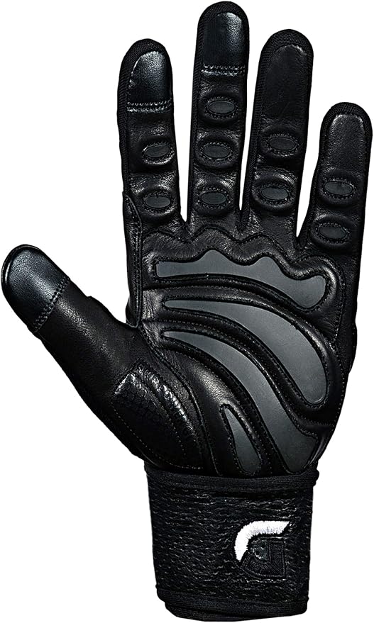Elite Leather Gym Gloves with Built in 2" Wide Wrist Wraps Grip & Design for Weightlifting Power Lifting Bodybuilding & Strength Training Workout Exercises, Size : Medium
