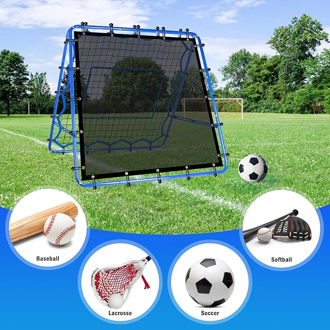 Dual-Sided Soccer Rebounder Net, Fast & Slow Rebound Speed Training for Control, Passing Practice, Easy Setup Baseball/Volleyball Rbounder Pitchback Net Gifts Aids & Equipment for Kids,Teens & Adults