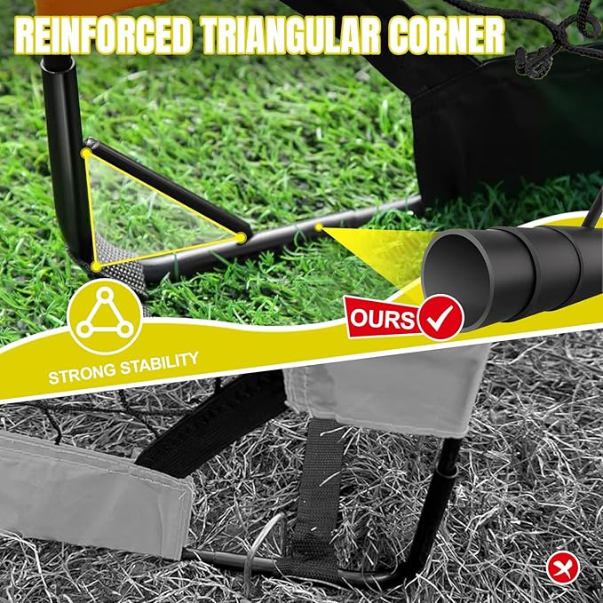 Kids Soccer Goals for Backyard Set, Portable Toddler Soccer Goal 2 of 4x3 ft, 6x4 ft, 7x5 ft, Soccer Training Equipment, Pop Up Soccer Net Kit with Size 4 Soccer Ball, Youth Games, Outdoor Sports Play