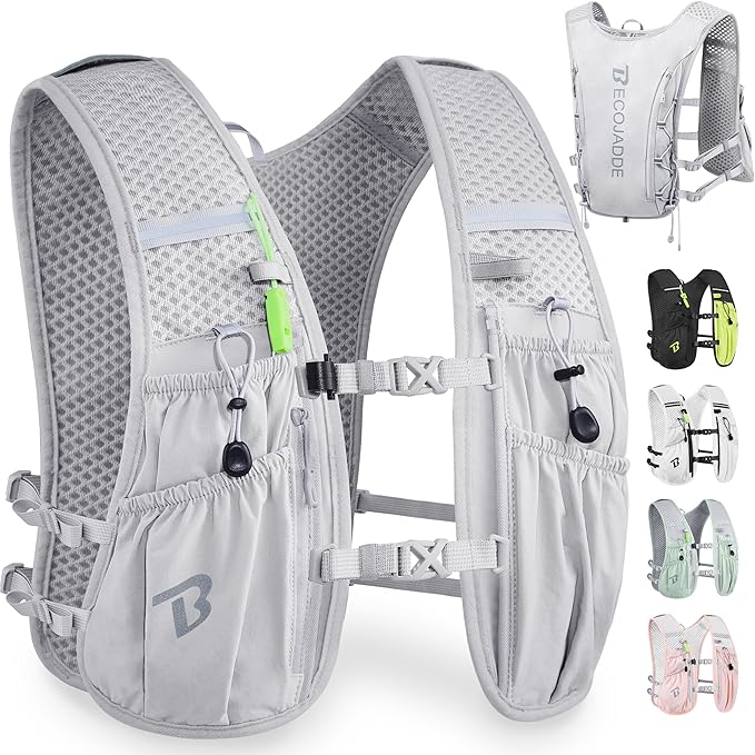 Running Vest Hydration Backpack for Men Women, 5L Lightweight Running Backpack Hydration Pack for Marathon, Trail, Cycling, Hiking, Jogging