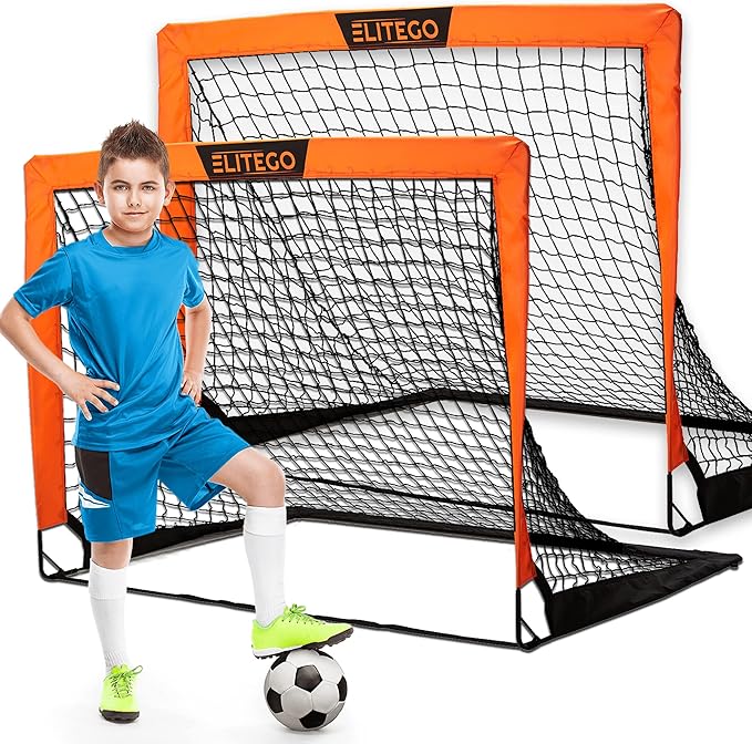 Portable Soccer Goal, Pop Up Soccer Goal Net for Backyard, Set of 2