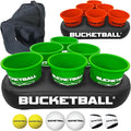BucketBall | Team Color Edition | Party Pack (Green/Orange): Original Yard Pong Game: Best Camping, Beach, Lawn, Outdoor, Family, Adult, Tailgate, Jumbo, Giant Game