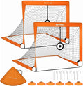 SONGMICS Kids Soccer Goals for Backyard, 4x3 ft Portable Soccer Nets Training Equipment, Toddler Soccer Goal with Carrying Bag, for Field