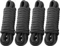 4 Pack 3/4" x 25' Dock Lines - Marine Grade Nylon Boat Rope with 15" Loop for Docking and Mooring - Double Braided Boat Lines, High Strength, Easy Handling, Fray Resistant, Heavy Duty - Black