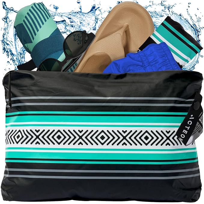 Acteon Wet Dry Bag, Large Travel Water-Resistant Swimsuit & Clothes Organizer, Foldable Pocket Sized Pool, Beach & Gym Bags, Fit for Bikini, Swim Workout Shoes & Towels, Toiletries, Dirty Laundry