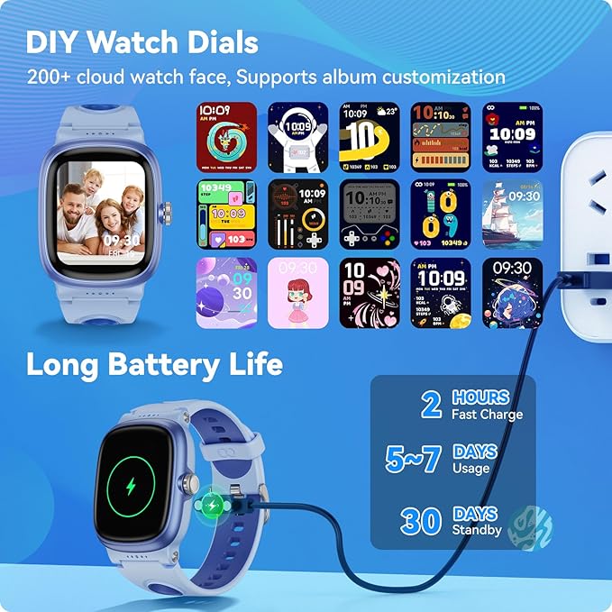 Smart Watch for Kids with Heart Rate Sleep Monitor, Games/Alarm/IP68 Waterproof Smart Watch for Boys Girls, Step Calorie Pedometer Activity Tracker, Kids Fitness Watch Birthday Gifts for Aged 4-16