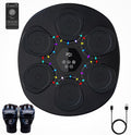Music Boxing Machine, Bluetooth Music Punching Machine with Gloves for Adults Kids, Electronic LED Boxing Training Equipment Wall Mounted, 9 Modes & 9 Speeds, Indoor Workout Trainer Equipment(Black)