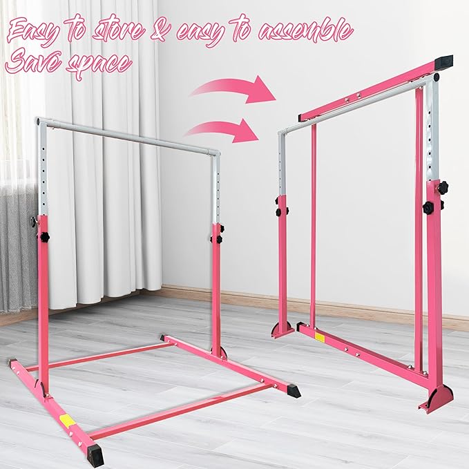 MARFULA Gymnastic Bar for Kids Gymnastic Kip Bar Horizontal Bar Gymnastic Training Equipment for Kids 3-15 Years Home and Club Use
