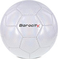Soccer Ball - Premium Boy and Girl Official Match Ball with Cool Reflective Iridescent Rainbow Hex Pattern, Durable, Indoor, Outdoor, Training, Practice, Playtime and Games
