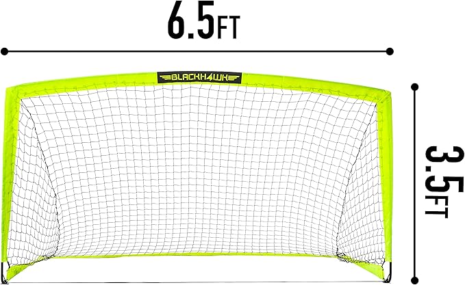 Franklin Sports Blackhawk Backyard Soccer Goal - Portable Pop Up Soccer Nets - Youth + Adult Folding Indoor + Outdoor Goals - Multiple Sizes + Colors - Perfect for Games + Practice