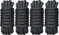 4 Pack 3/4" x 20' Dock Lines - Marine Grade Nylon Boat Rope with 15" Loop for Docking and Mooring - Double Braided Boat Lines, High Strength, Easy Handling, Fray Resistant, Heavy Duty - Black