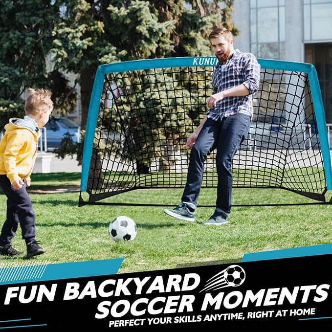 5×3 6x4 9x5 FT Portable Kids Soccer Goal for Backyard, Foldable Soccer Practice Net with Carrying Bag for Toddler Youth Adult Pop Up Soccer Training Equipment Indoor and Outdoor Sports Game