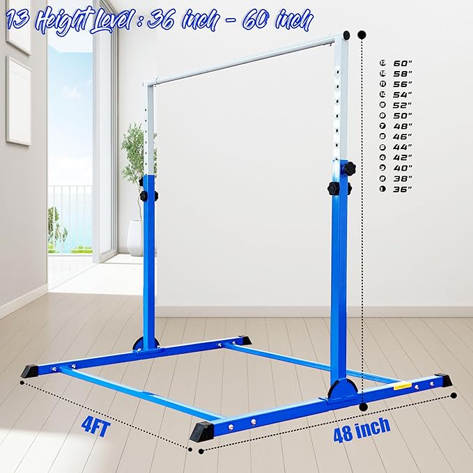 MARFULA Gymnastic Bar for Kids Gymnastic Kip Bar Horizontal Bar Gymnastic Training Equipment for Kids 3-15 Years Home and Club Use