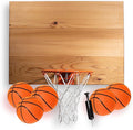 Elite Mini Basketball Hoop & Ball Set, Wall Mount, Indoor Made in The USA Cedar Backboard. Includes 9” Hoop, Net, Pump & 5 Mini Basketballs.