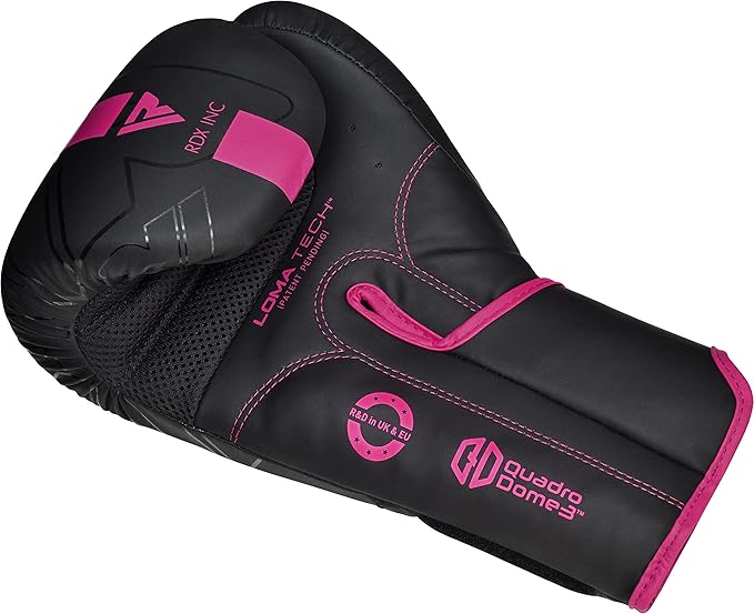 RDX Boxing Gloves, Pro Training Sparring, Maya Hide Leather, Muay Thai MMA Kickboxing, Men Women Adult, Heavy Punching Bag Focus Mitts Pads Workout, Ventilated Palm, Multi Layered, 8 10 12 14 16 18 Oz