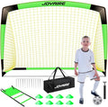 Kids Soccer Goals for Backyard Set, Portable Toddler Soccer Goal 2 of 6x4 ft, 4x3 ft, 7x5 ft, Soccer Training Equipment, Pop Up Soccer Net Kit with Size 4 Soccer Ball, Outdoor Sports Play, Youth Game