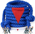 Tug of a War Rope for Kids and Adult, Tag o War Ropes with Flag for Outdoor, Outside Carnival, Lawn, Field, Team Building Game, Safety Cord for School and Church, Blue 45FT