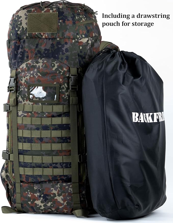 75L Tactical Backpack with Internal Frame, MOLLE, and Hydration System
